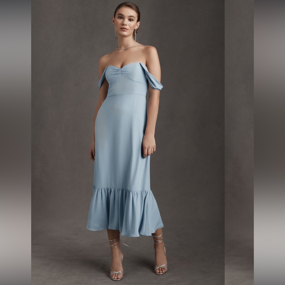 BHLDN Munroe Georgette Dress Light Blue